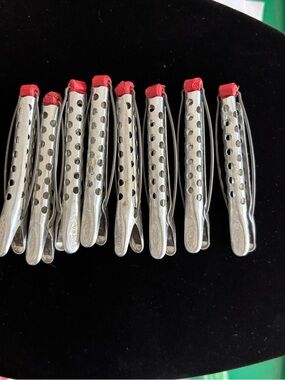8 Vintage Metal Hair Curlers Perm Rods Tip-Top Made in USA